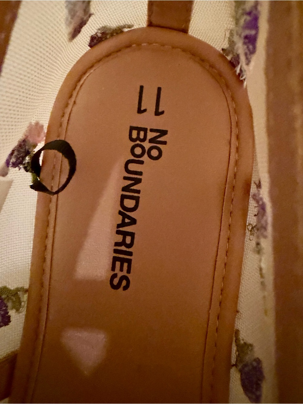 No Boundaries Mary Jane Mesh Flats with Embroidered Purple Flowers, Size 11 - Picture 6 of 8